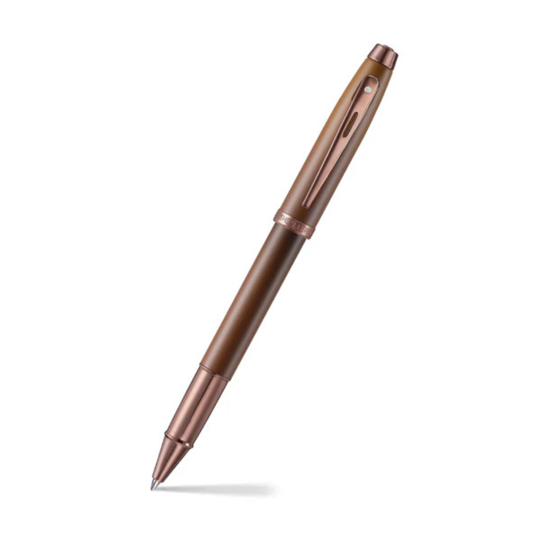 Sheaffer 100 9374 Coffee Edition Matt Brown Rollerball Pen + Credit Card Holder Set