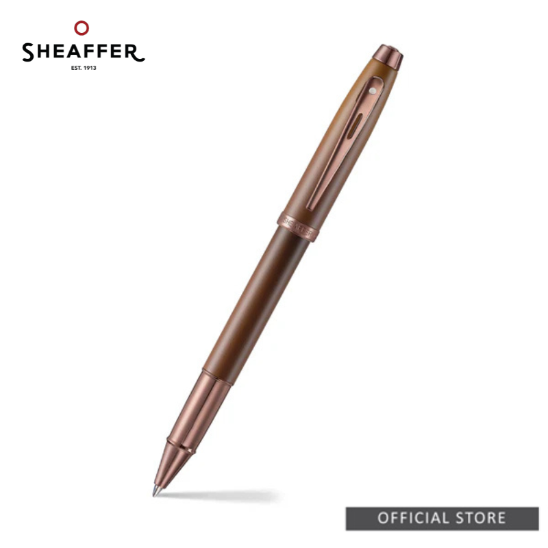 Sheaffer 100 9374 Coffee Edition Matt Brown Rollerball Pen + Small Notebook Set