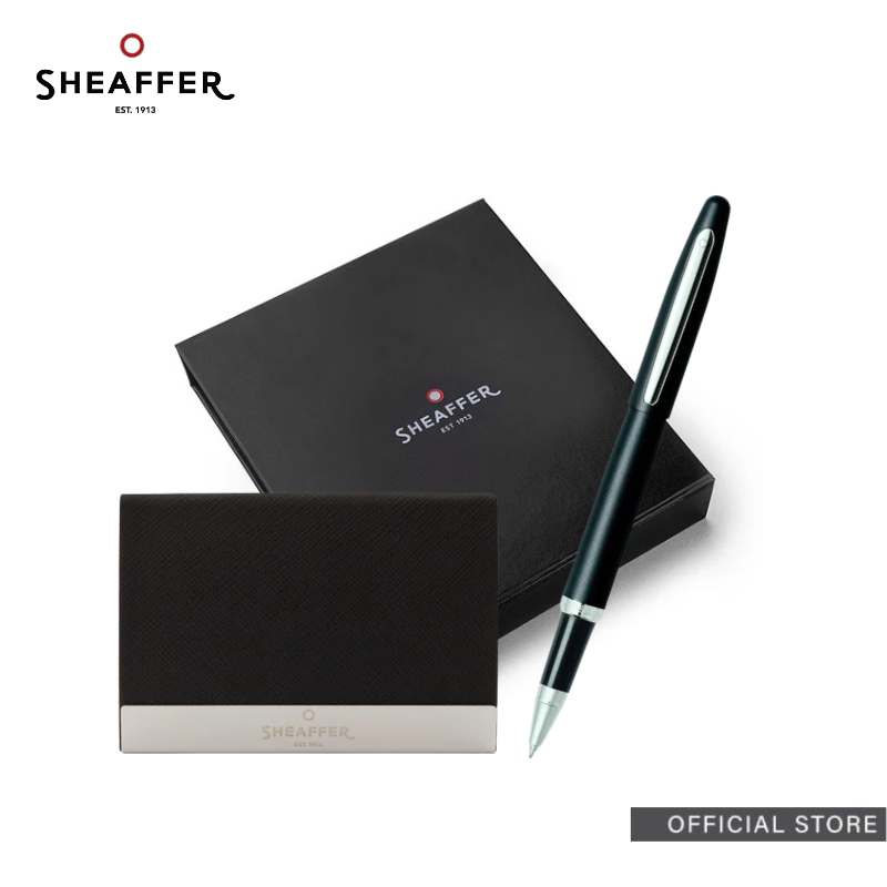 Sheaffer® VFM Rollerball Pen With Business Card Holder Gift Set