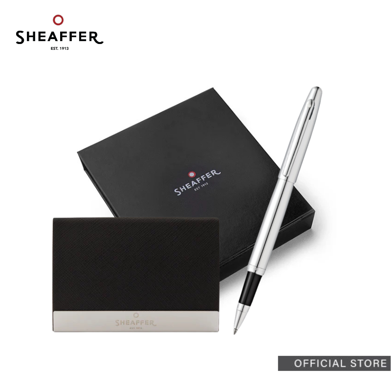 Sheaffer® VFM Rollerball Pen With Business Card Holder Gift Set