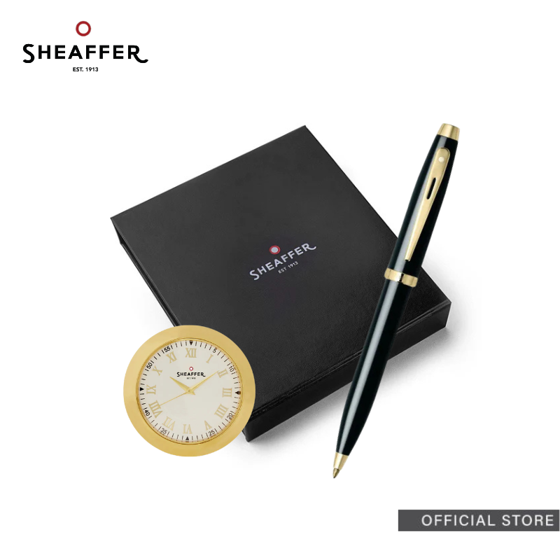 Sheaffer 100 Rollerball/Ballpoint Pen with Table Clock Premium Set