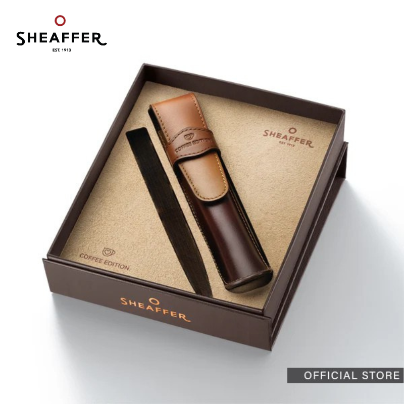 Sheaffer 100 9374 Coffee Edition Matt Brown Rollerball Pen/Ballpoint Pen + Coffee Pen Pouch Set
