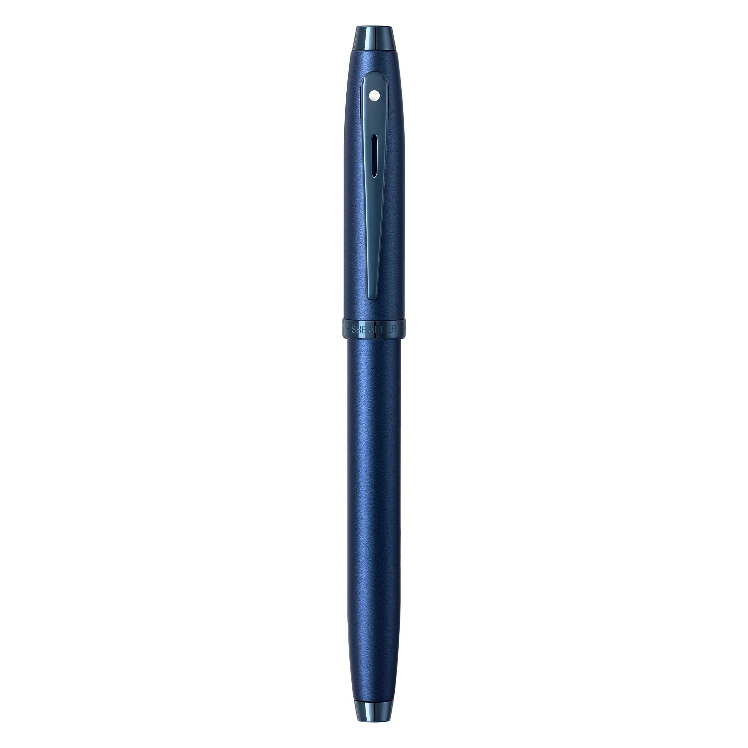 Sheaffer 100 9371 Satin Blue Fountain Pen With PVD Blue Trim