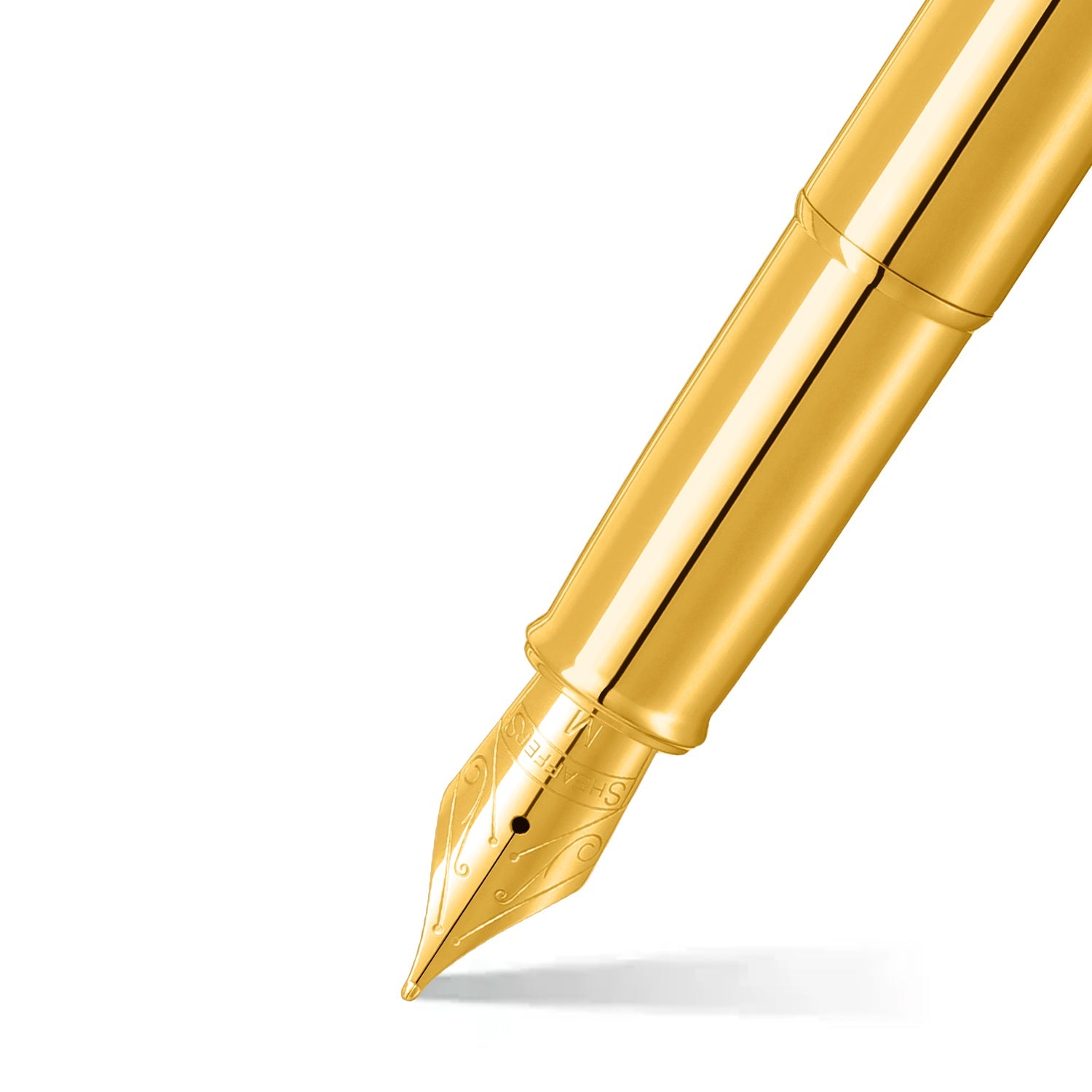 Sheaffer 100 9372 Glossy PVD Gold Fountain Pen With PVD Gold Trim