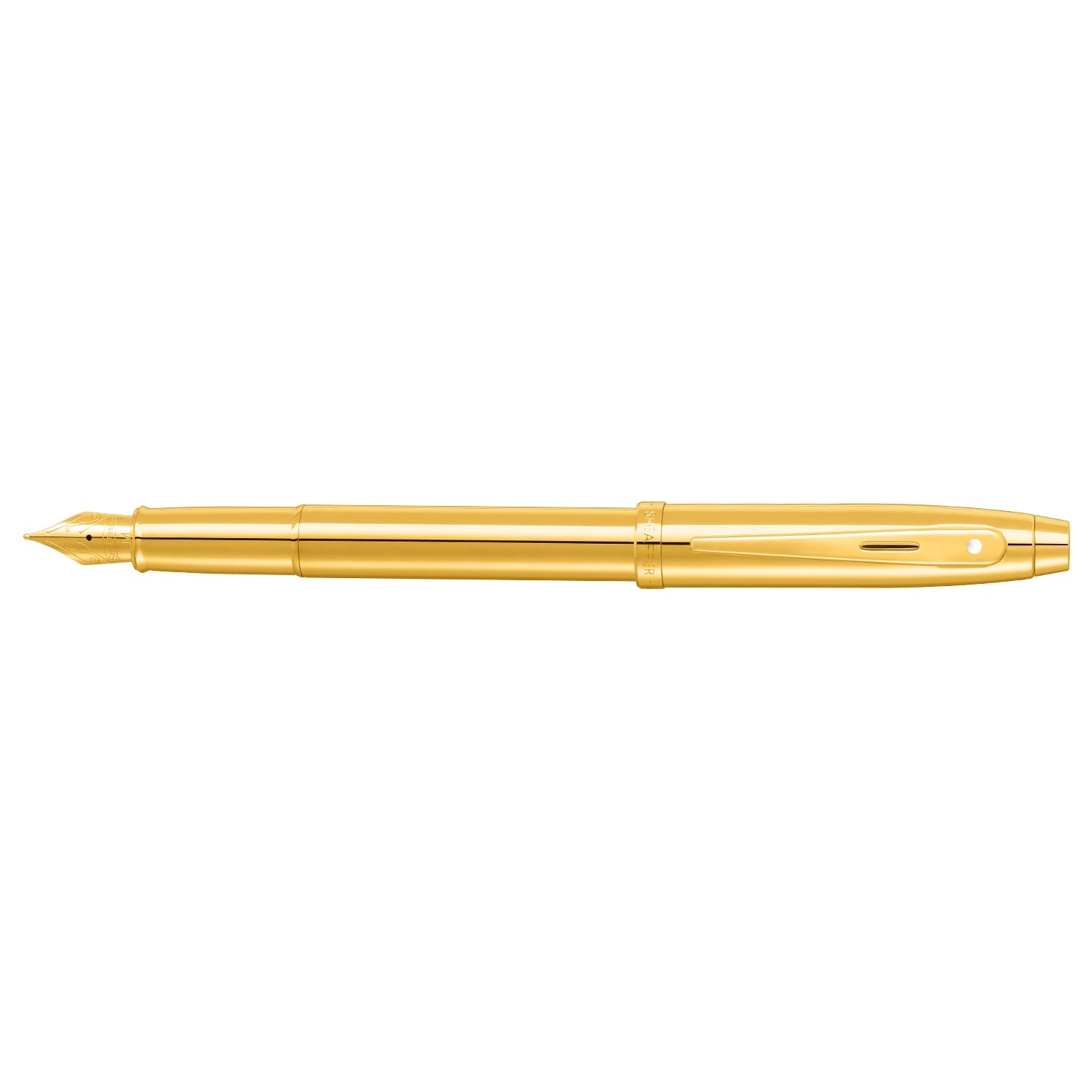 Sheaffer 100 9372 Glossy PVD Gold Fountain Pen With PVD Gold Trim