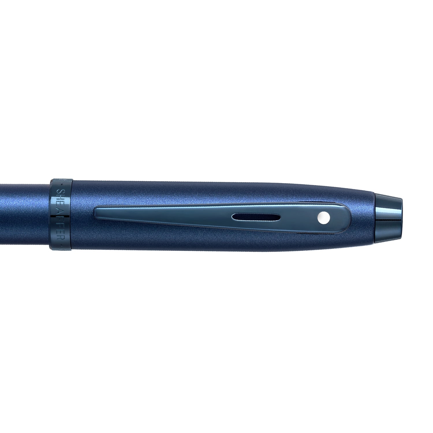 Sheaffer 100 9371 Satin Blue Rollerball Pen With PVD Blue Trim