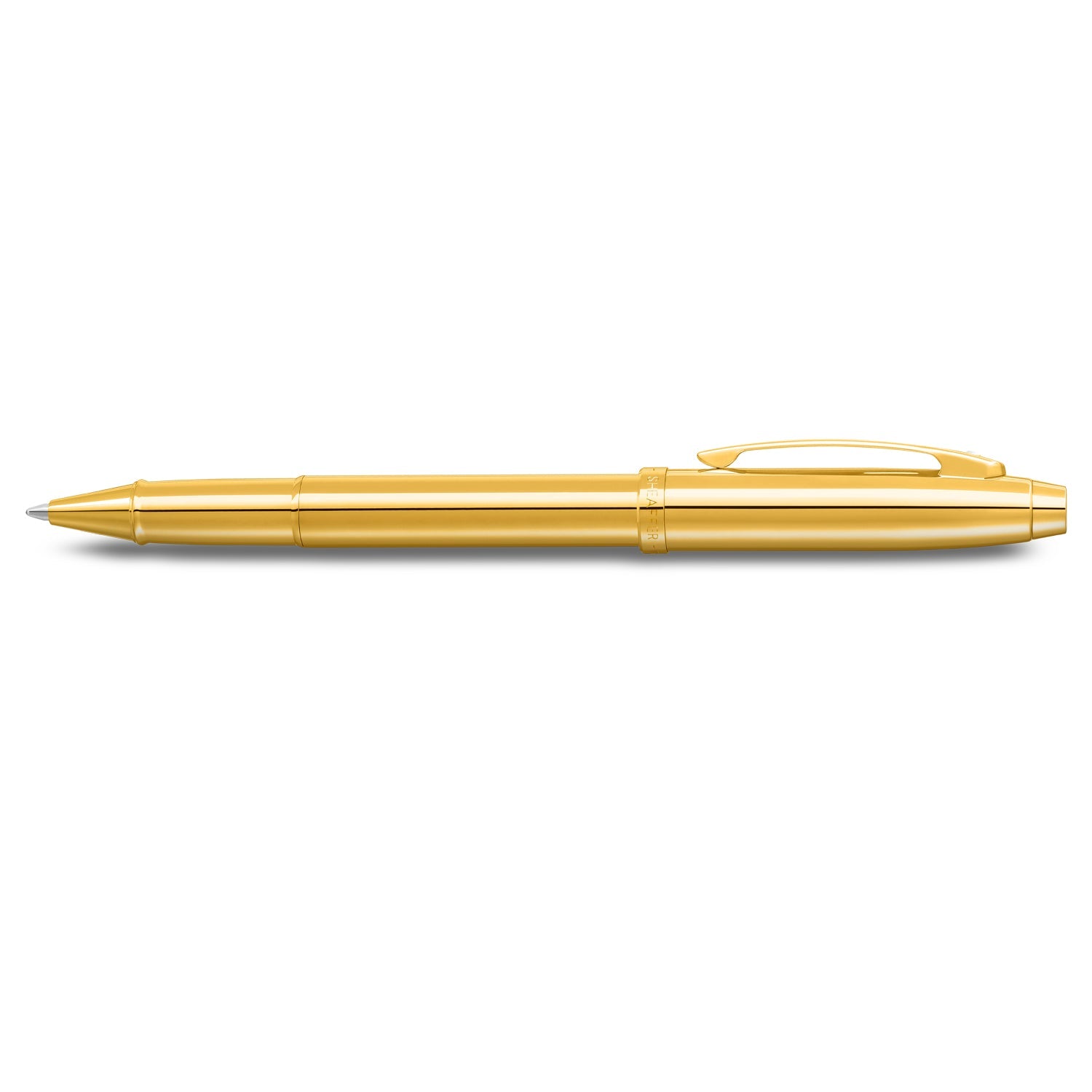 Sheaffer 100 9372 Glossy PVD Gold Rollerball Pen With PVD Gold Trim