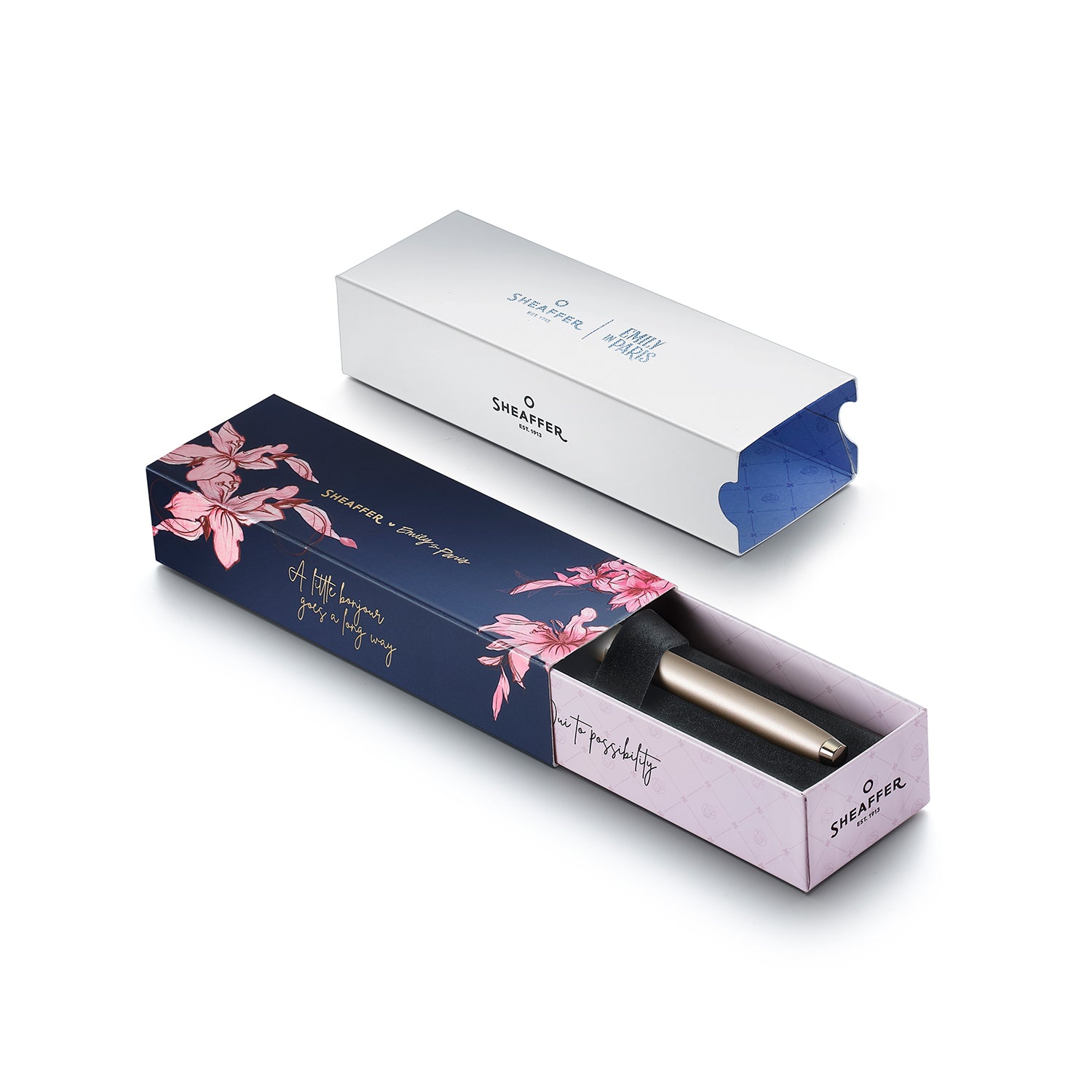 Sheaffer 100 EIP 9377 Champagne Gold Rollerball Pen with Champagne Gold Trims and Bow-Shaped Clip Emblem