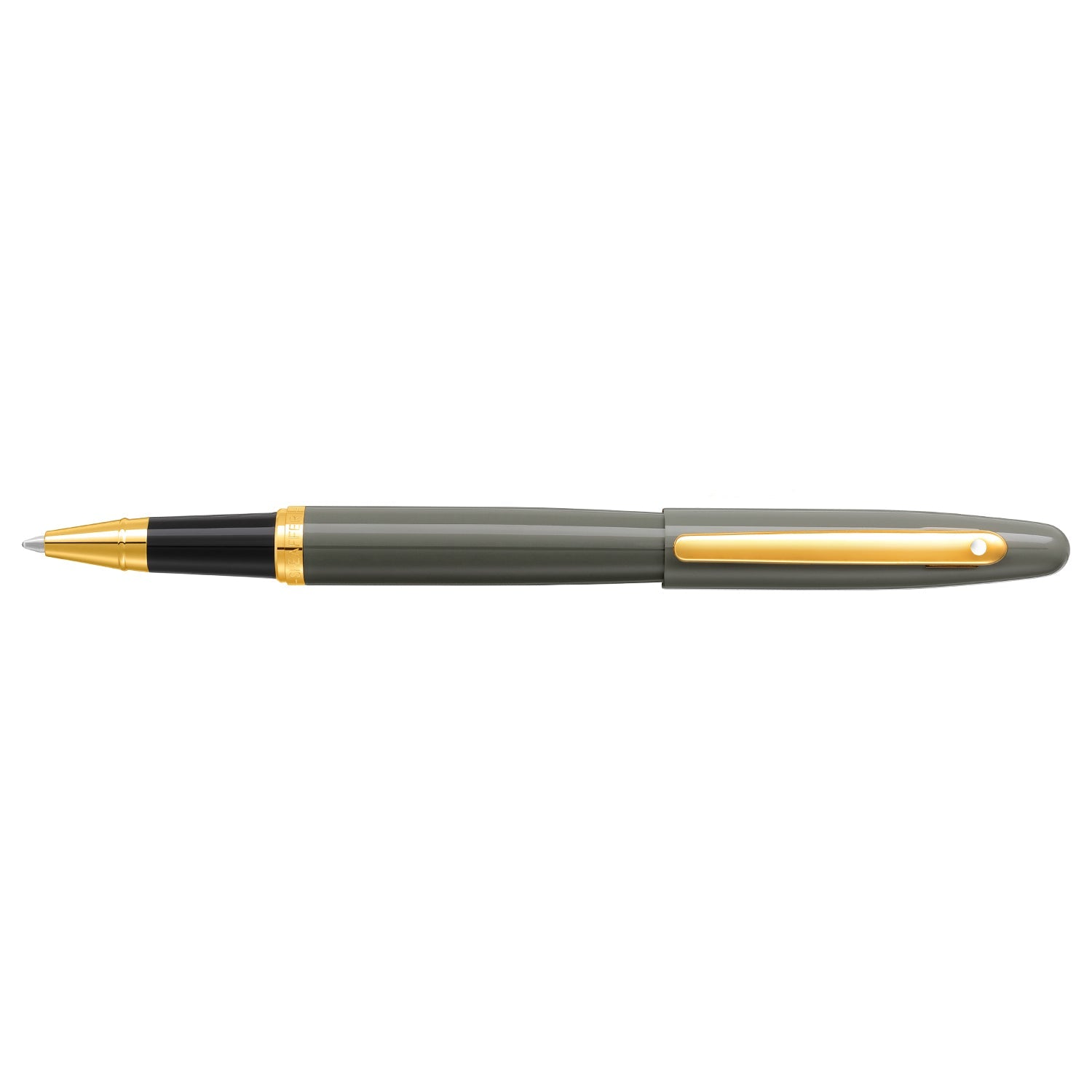 Sheaffer VFM 9427 Glossy Light Gray Rollerball Pen With PVD Gold-Tone Trim