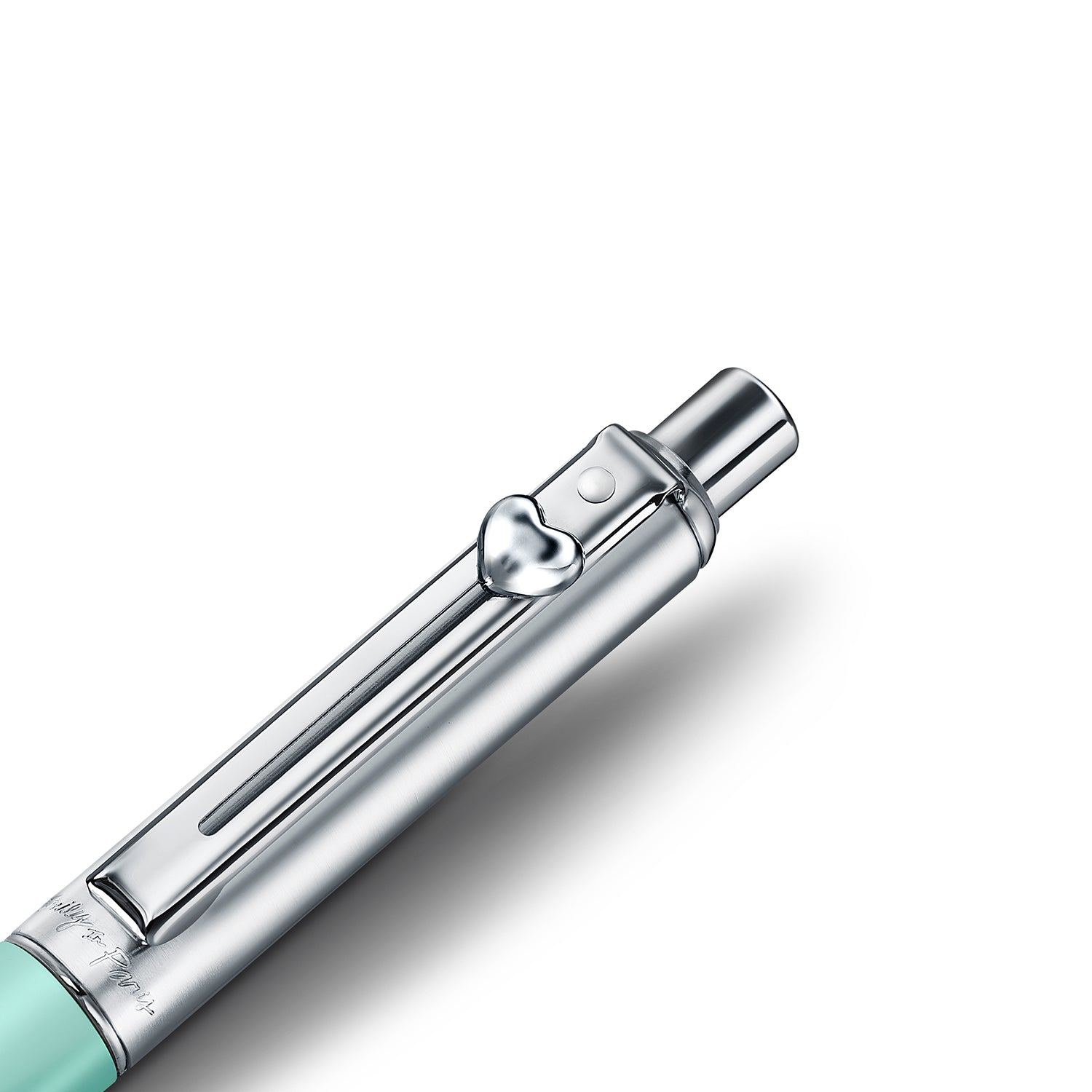 Sheaffer Sentinel EIP E321 Green Matte Finish Ballpoint Pen with Chrome-Plated Trims and Heart-Shaped Clip Emblem