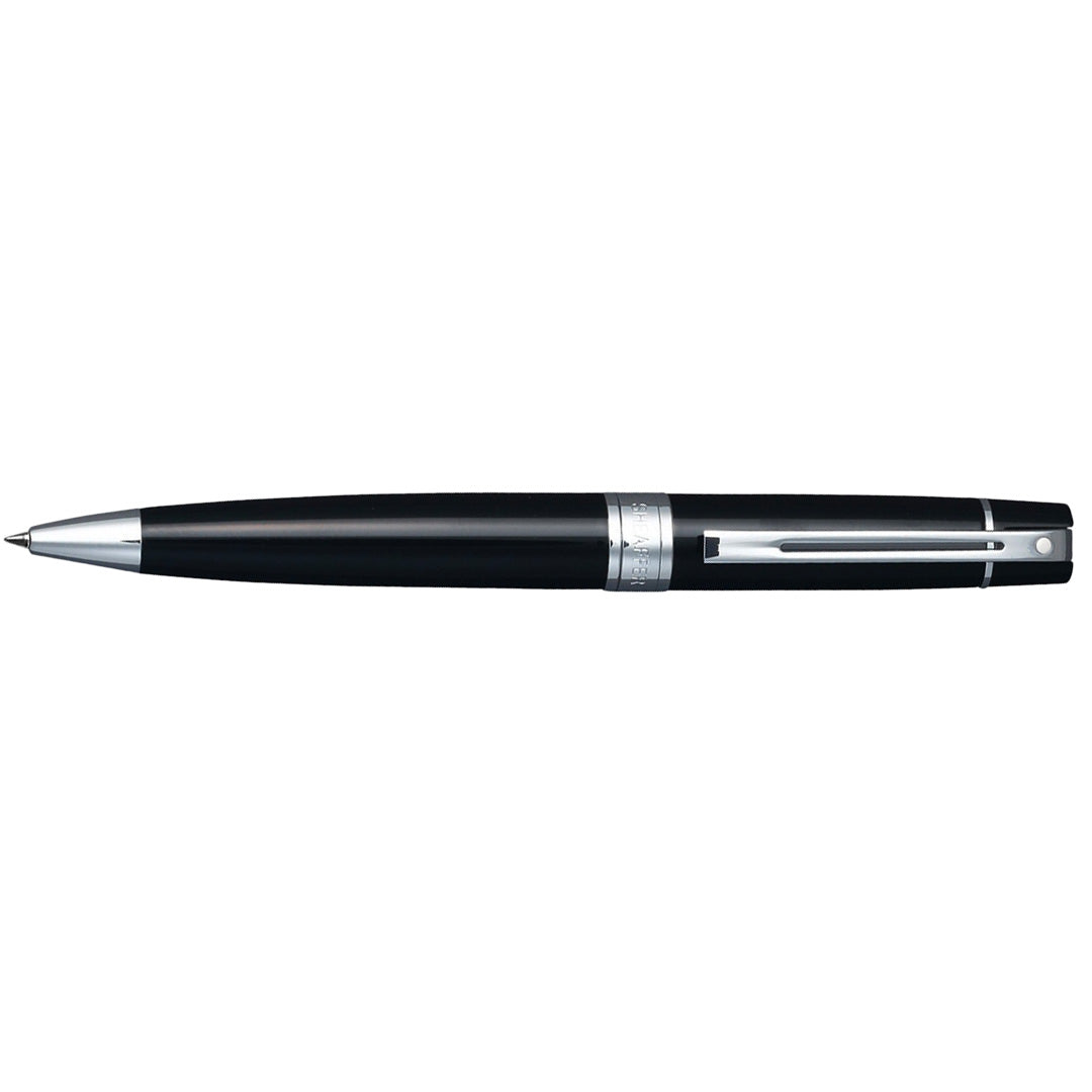 Sheaffer 300 9312 Glossy Black Ballpoint Pen With Chrome Trim