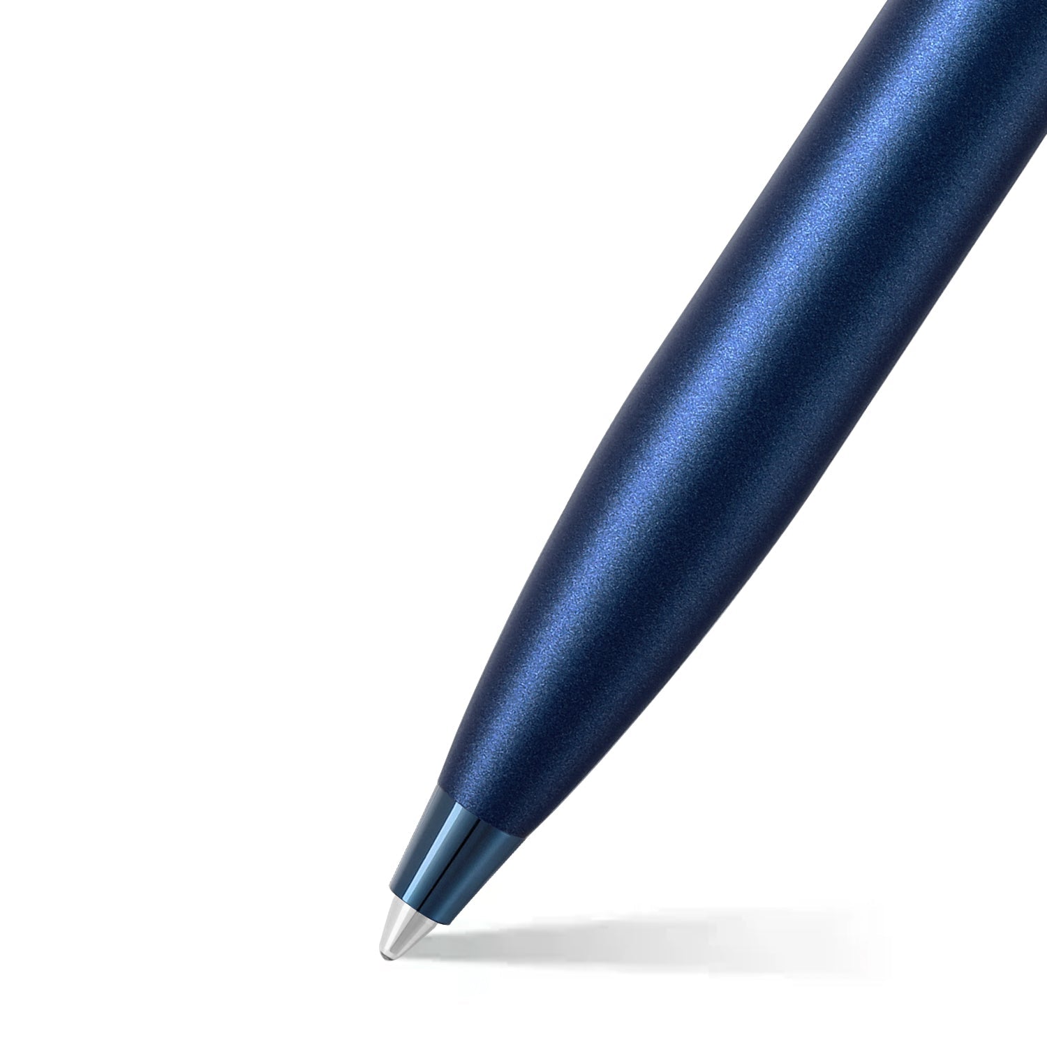 Sheaffer 100 9371 Satin Blue Ballpoint Pen With PVD Blue Trim