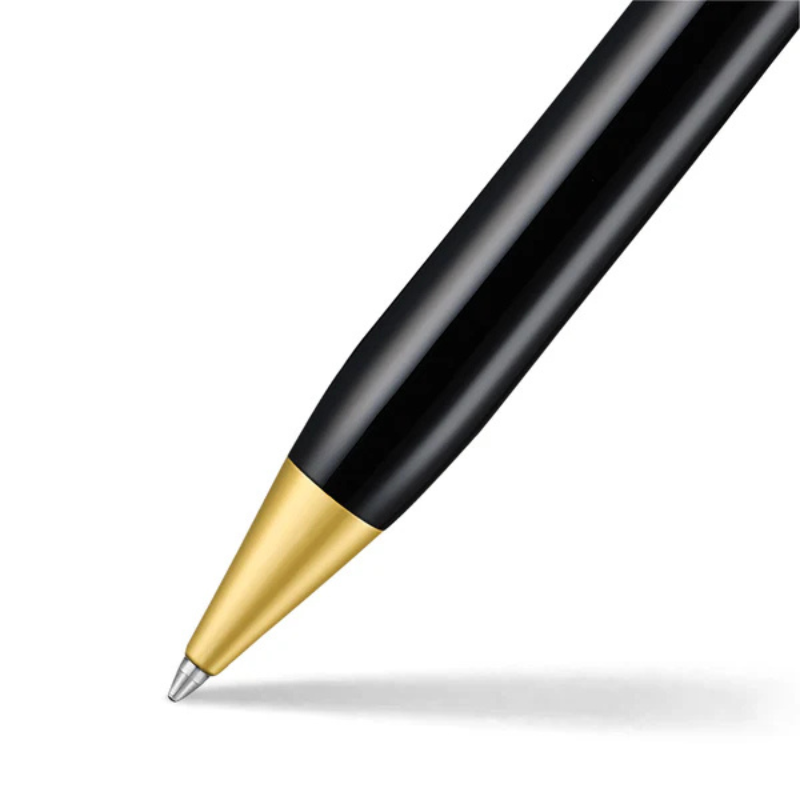 Sheaffer Legacy 9065 Glossy Black and Chrome Bi-color Ballpoint Pen with 14K PVD Gold-Plated, Stainless Steel Trims