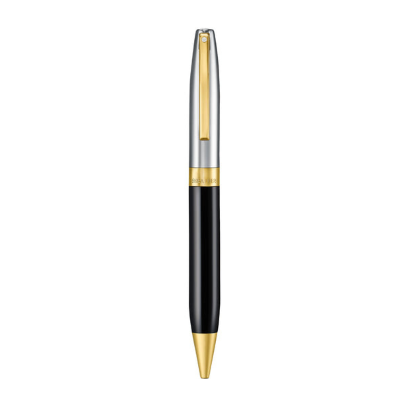 Sheaffer Legacy 9065 Glossy Black and Chrome Bi-color Ballpoint Pen with 14K PVD Gold-Plated, Stainless Steel Trims
