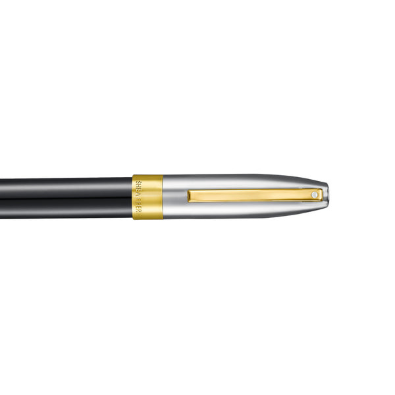 Sheaffer Legacy 9065 Glossy Black and Chrome Bi-color Fountain Pen with 14K PVD Gold-Plated, Stainless Steel Inlaid Nib and Trims