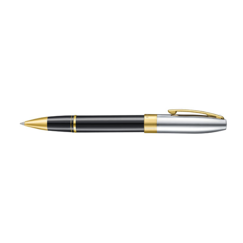 Sheaffer Legacy 9065 Glossy Black and Chrome Bi-color Rollerball Pen with 14K PVD Gold-Plated, Stainless Steel Trims