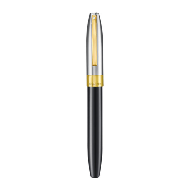 Sheaffer Legacy 9065 Glossy Black and Chrome Bi-color Rollerball Pen with 14K PVD Gold-Plated, Stainless Steel Trims