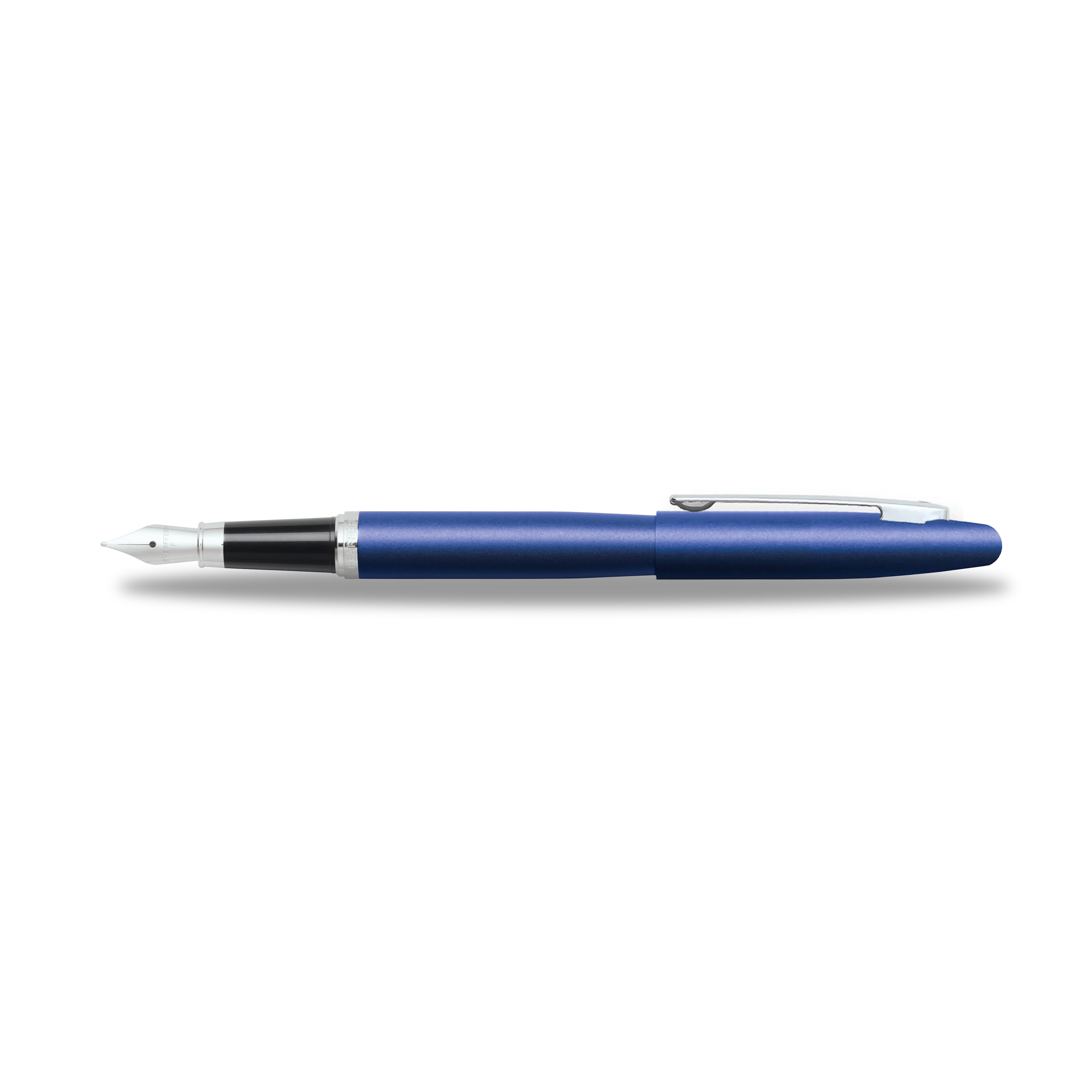 Sheaffer VFM Neon Blue Fountain Pen With Chrome Trims