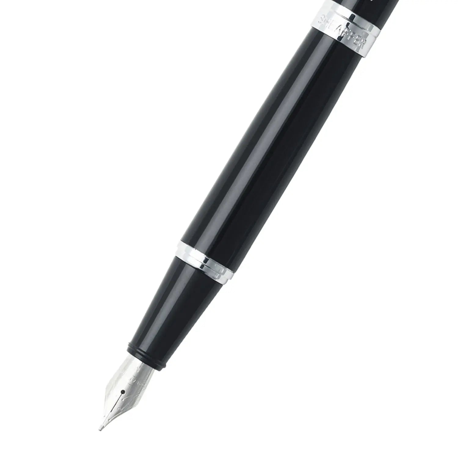 Sheaffer 300 Glossy Black Fountain Pen With Chrome Trims