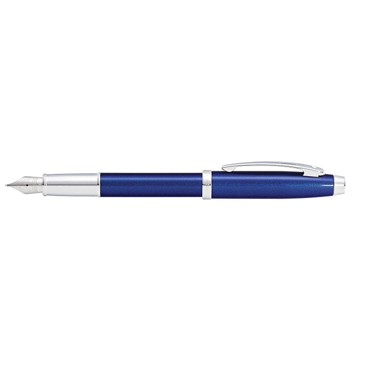 Sheaffer 100 Glossy Blue with Chrome Trims Fountain Pen