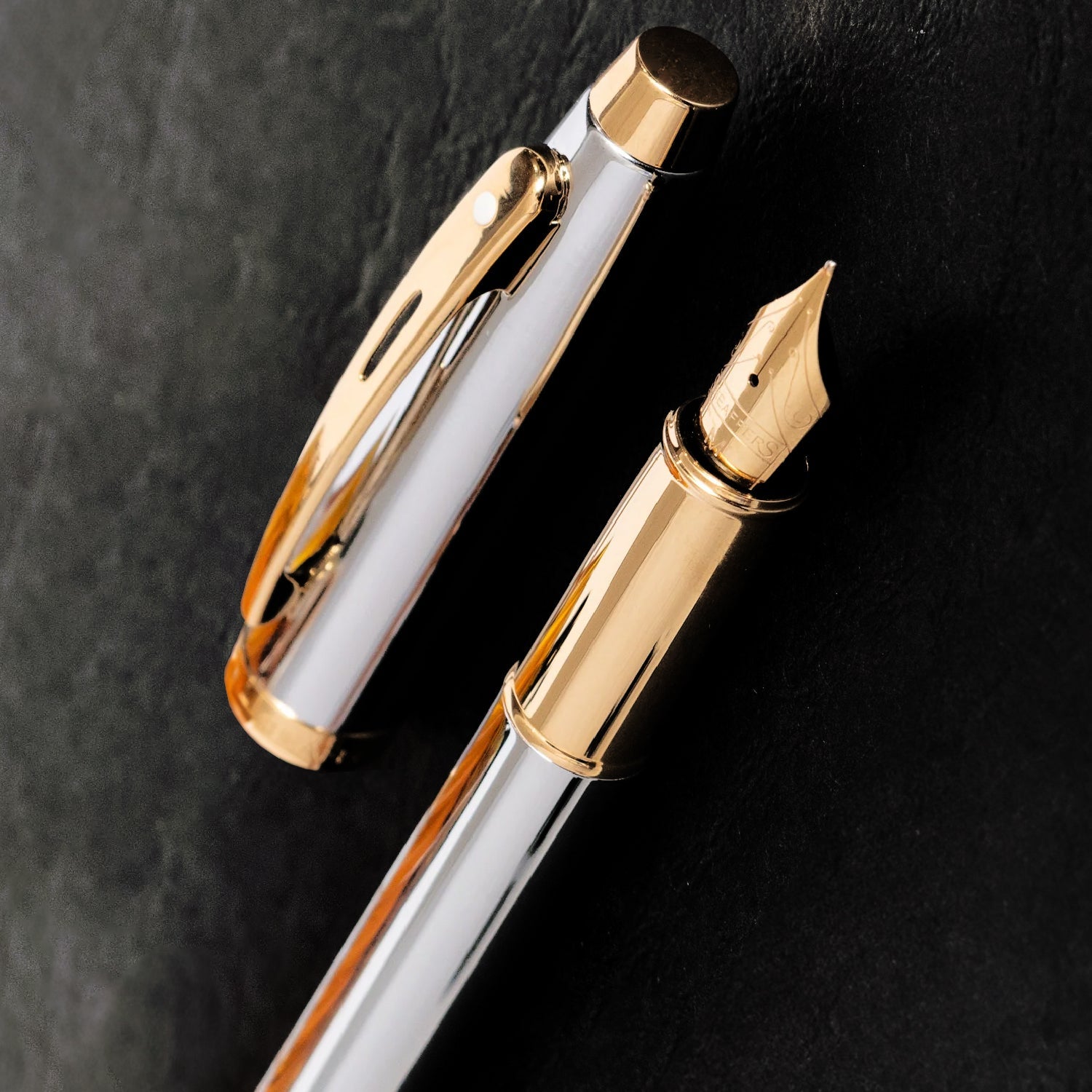 Sheaffer 100 Chrome with Gold Trims Fountain Pen