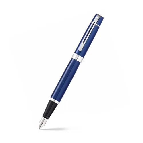 Sheaffer 300 Glossy Blue Fountain Pen With Chrome Trims