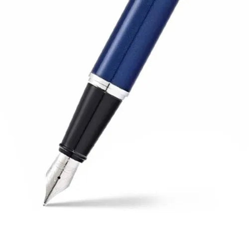 Sheaffer 300 Glossy Blue Fountain Pen With Chrome Trims