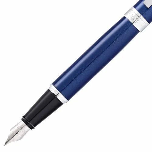 Sheaffer 300 Glossy Blue Fountain Pen With Chrome Trims