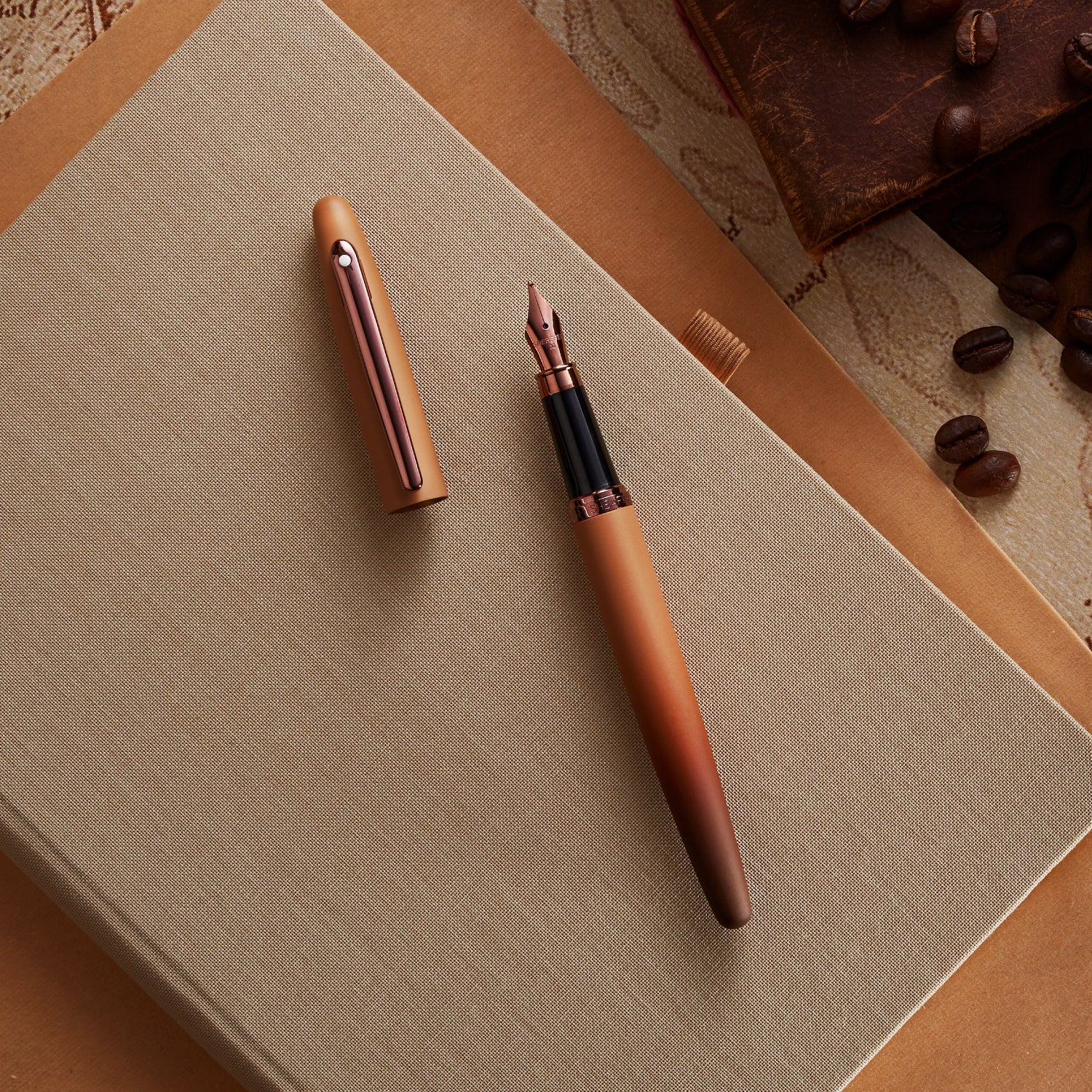Sheaffer VFM 9428 Coffee Edition Matt Brown Fountain Pen with Regal Brown PVD Trims