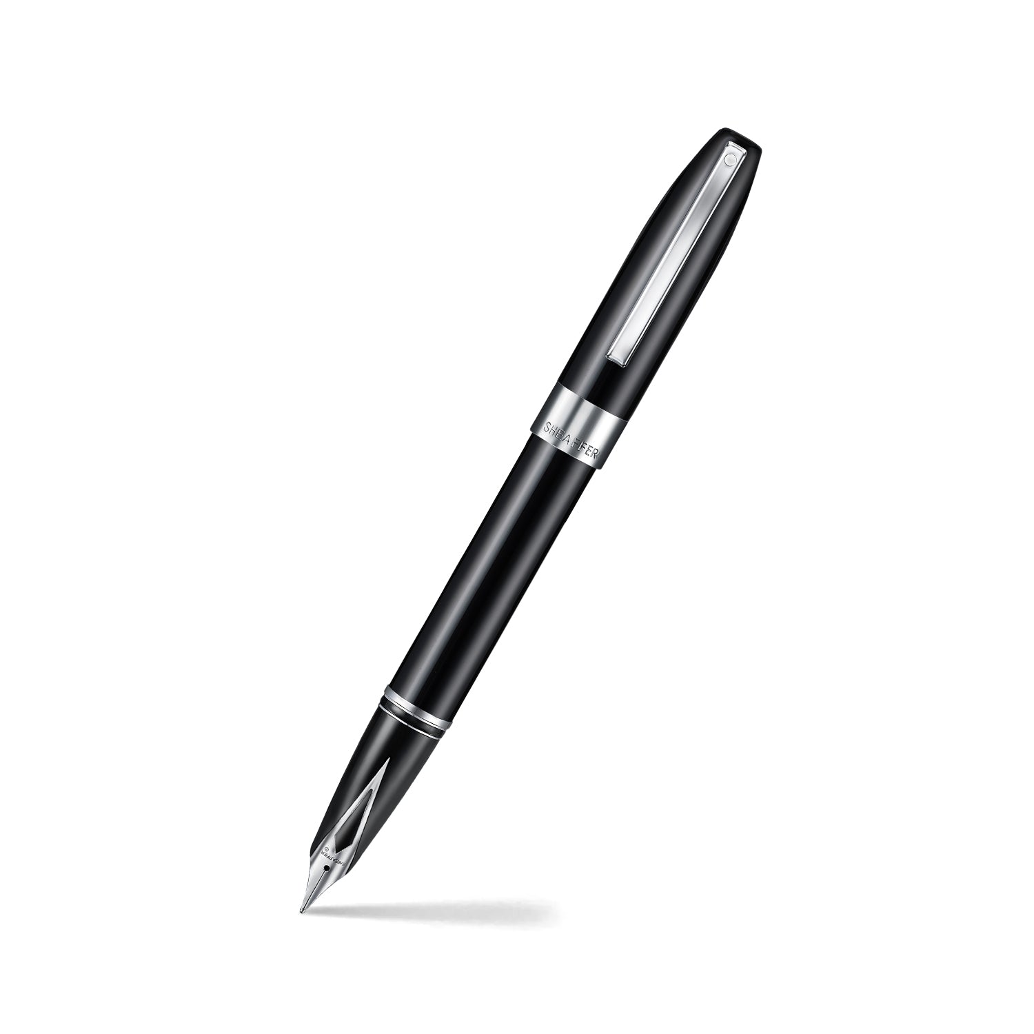 Sheaffer Legacy 9064 Glossy Black Inlaid Nib Fountain Pen (Medium) with Chrome-Plated Trims