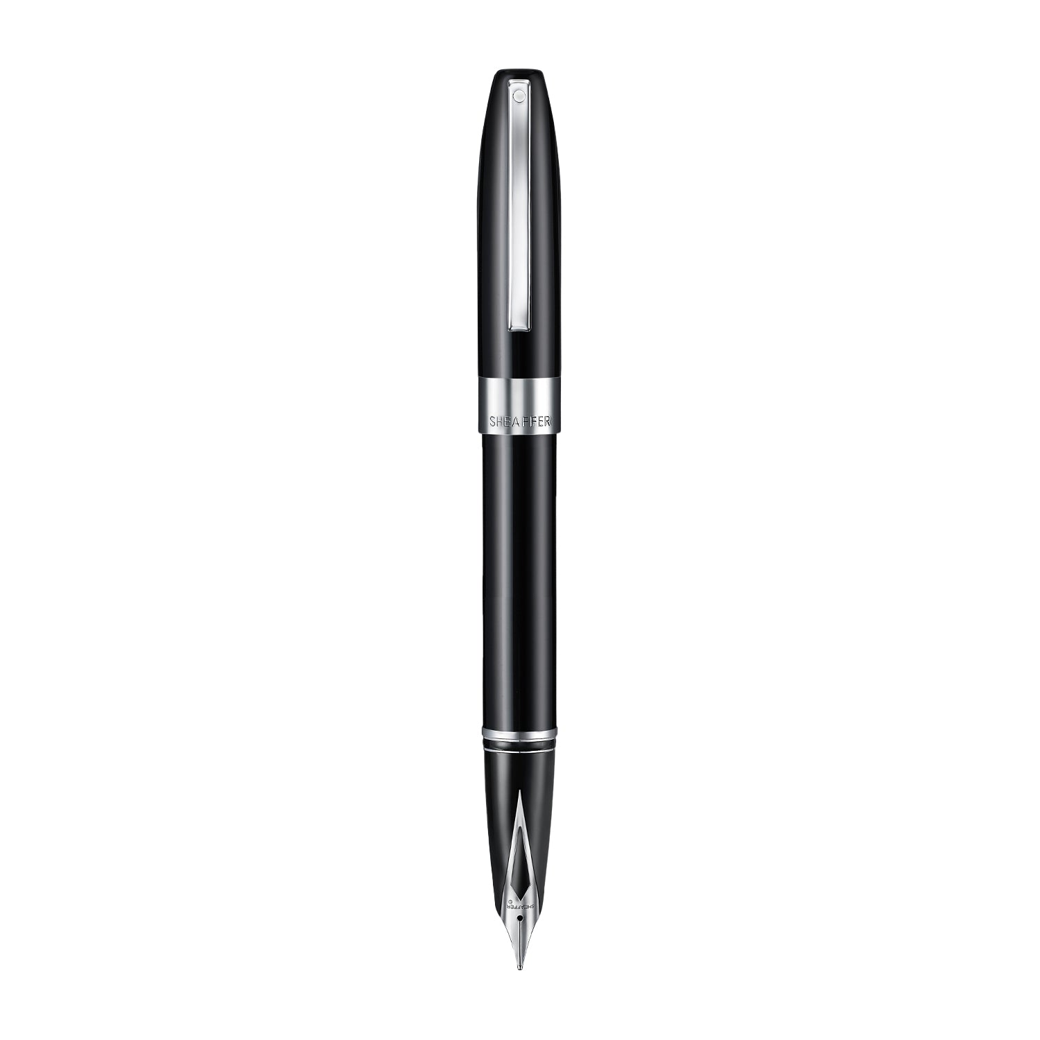 Sheaffer Legacy 9064 Glossy Black Inlaid Nib Fountain Pen (Medium) with Chrome-Plated Trims