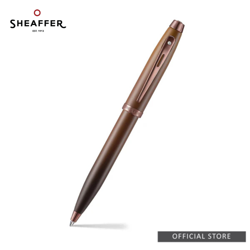 Sheaffer 100 9374 Coffee Edition Matt Brown Ballpoint Pen + Small Notebook Set