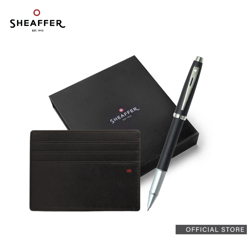 Sheaffer 100 Fountain/Rollerball Pen with Credit Card Holder Set