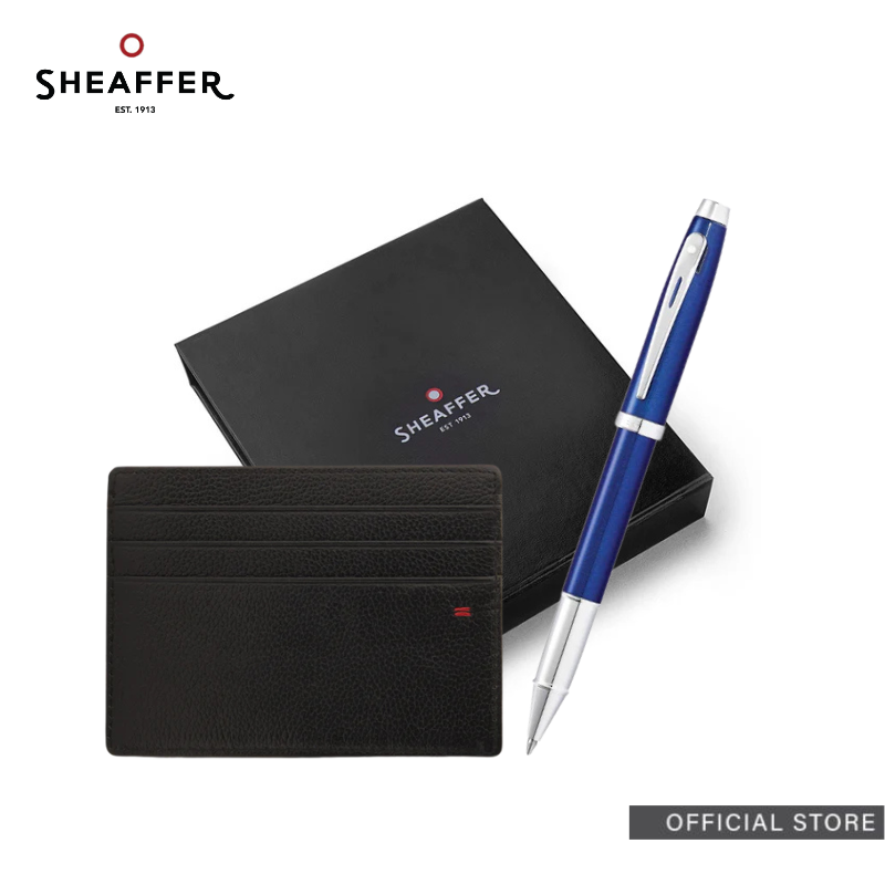 Sheaffer 100 Fountain/Rollerball Pen with Credit Card Holder Set