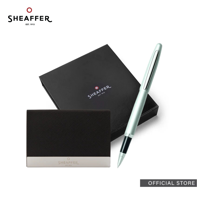 Sheaffer® VFM Rollerball Pen With Business Card Holder Gift Set
