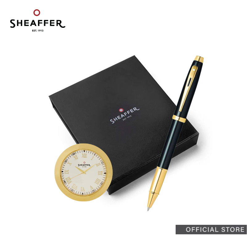 Sheaffer 100 Rollerball/Ballpoint Pen with Table Clock Premium Set