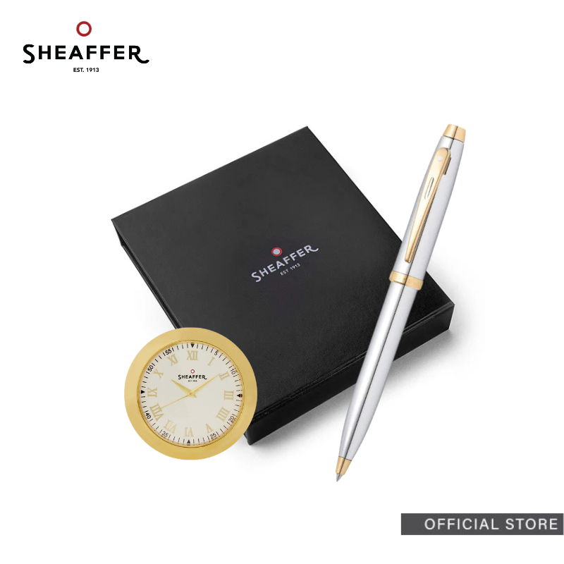 Sheaffer 100 Rollerball/Ballpoint Pen with Table Clock Premium Set