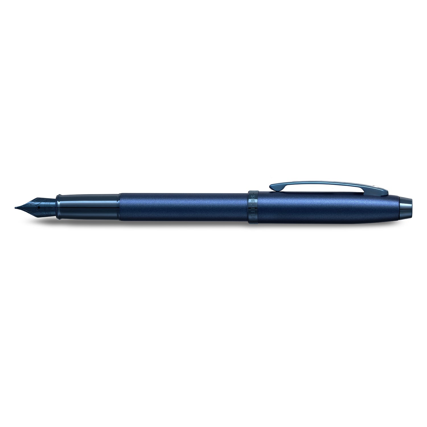 Sheaffer 100 9371 Satin Blue Fountain Pen With PVD Blue Trim