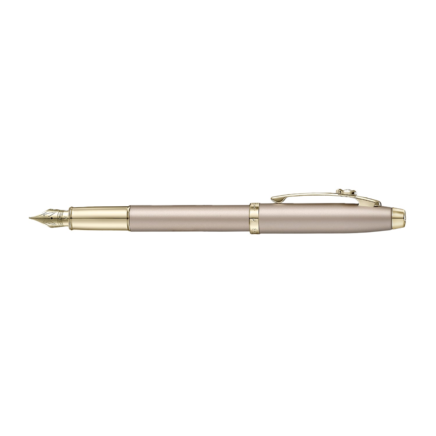Sheaffer 100 EIP 9377 Champagne Gold Fountain Pen (Medium) with Champagne Gold Trims and Bow-Shaped Clip Emblem
