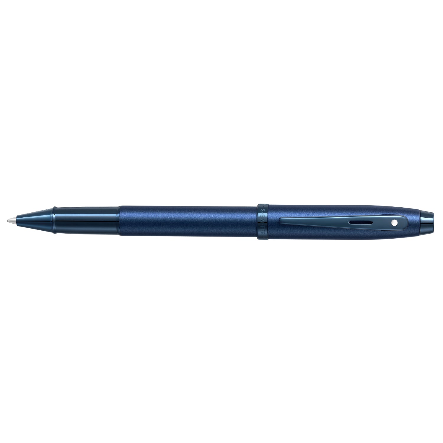 Sheaffer 100 9371 Satin Blue Rollerball Pen With PVD Blue Trim