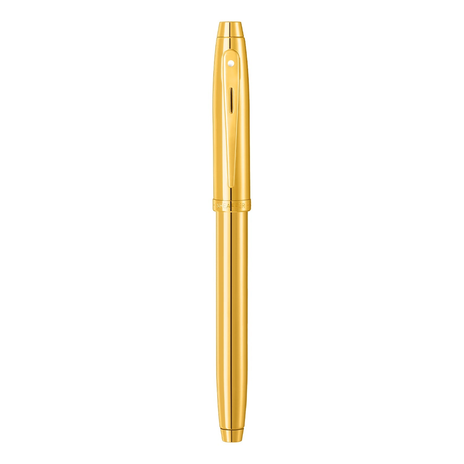 Sheaffer 100 9372 Glossy PVD Gold Rollerball Pen With PVD Gold Trim
