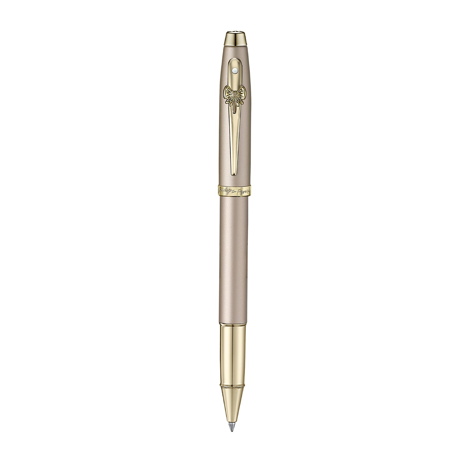 Sheaffer 100 EIP 9377 Champagne Gold Rollerball Pen with Champagne Gold Trims and Bow-Shaped Clip Emblem