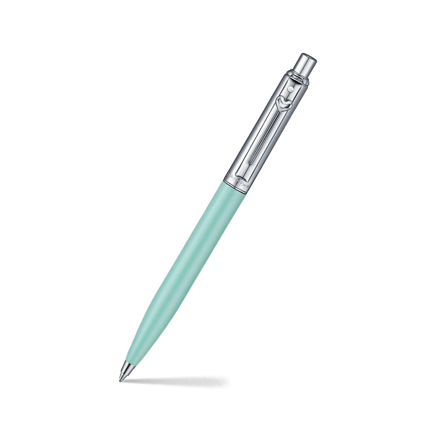 Sheaffer Sentinel EIP E321 Green Matte Finish Ballpoint Pen with Chrome-Plated Trims and Heart-Shaped Clip Emblem