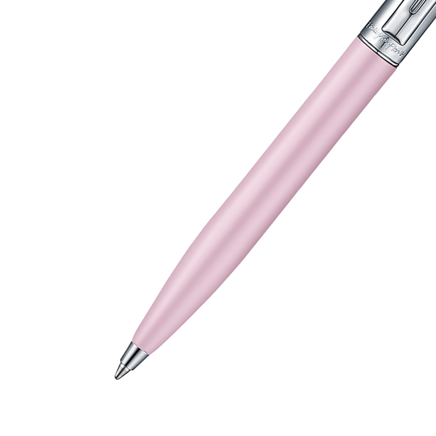 Sheaffer Sentinel EIP E321 Pink Matte Finish Ballpoint Pen with Chrome-Plated Trims and Bow-Shaped Clip Emblem