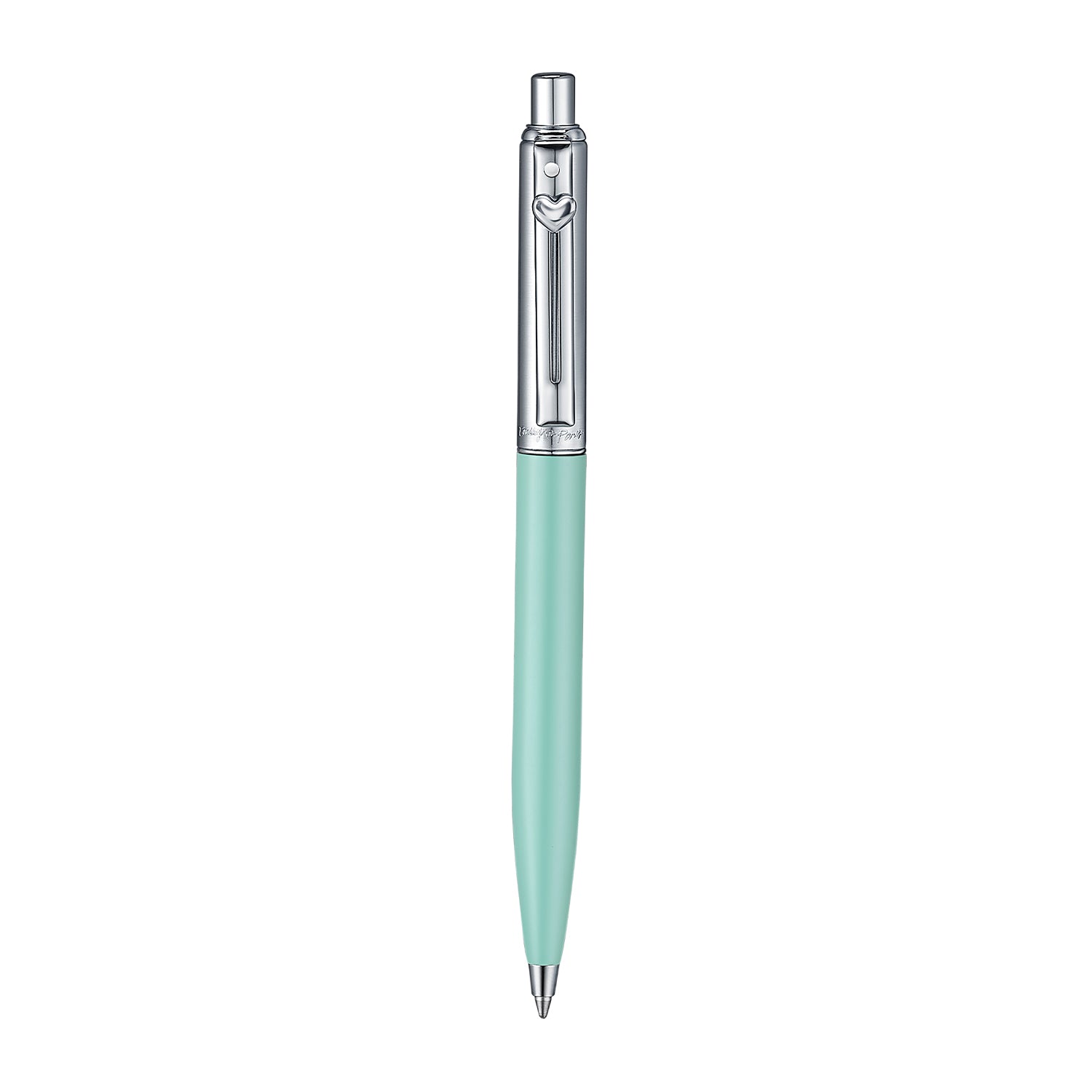Sheaffer Sentinel EIP E321 Green Matte Finish Ballpoint Pen with Chrome-Plated Trims and Heart-Shaped Clip Emblem