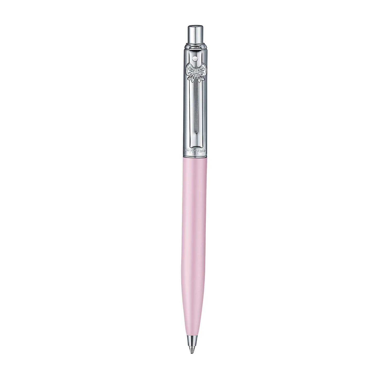 Sheaffer Sentinel EIP E321 Pink Matte Finish Ballpoint Pen with Chrome-Plated Trims and Bow-Shaped Clip Emblem