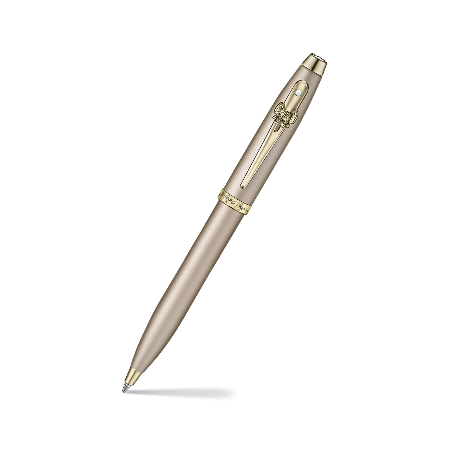 Sheaffer 100 EIP 9377 Champagne Gold Ballpoint Pen with Champagne Gold Trims and Bow-Shaped Clip Emblem