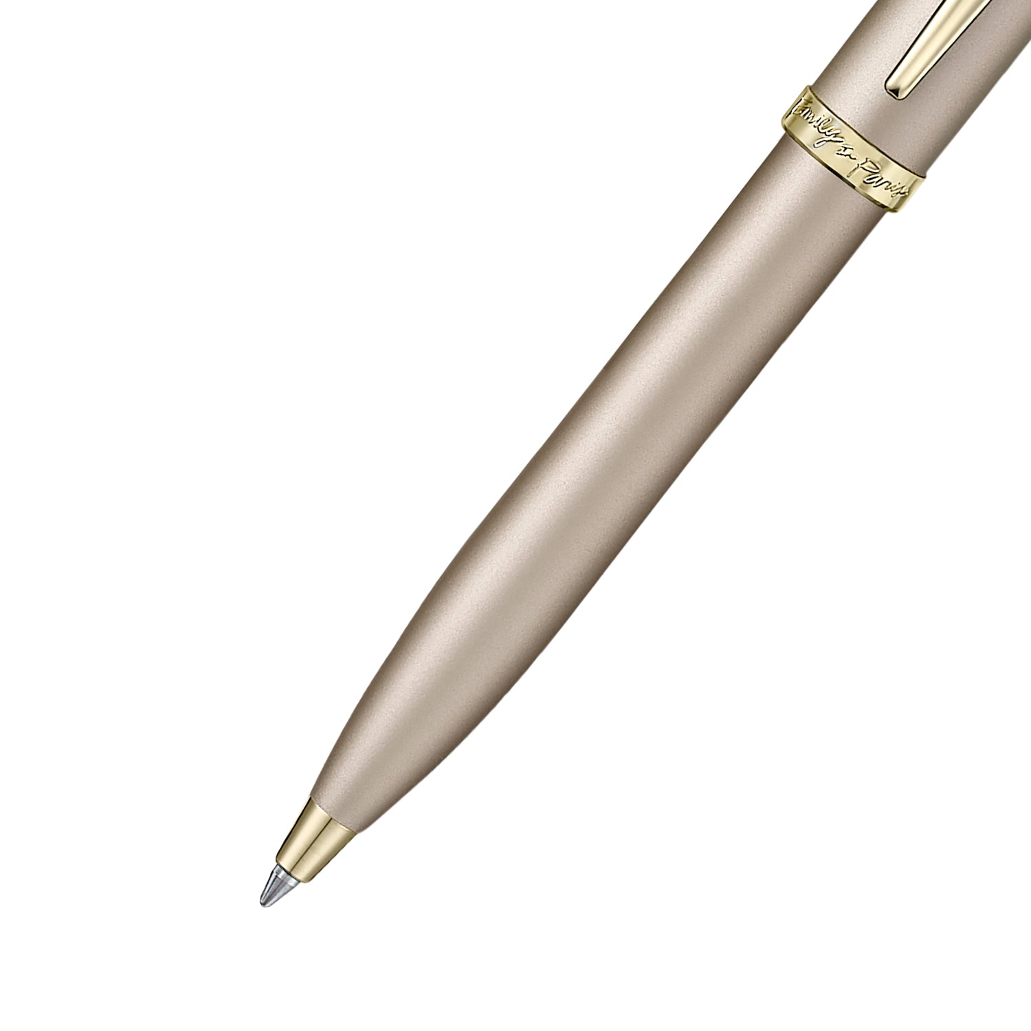 Sheaffer 100 EIP 9377 Champagne Gold Ballpoint Pen with Champagne Gold Trims and Bow-Shaped Clip Emblem