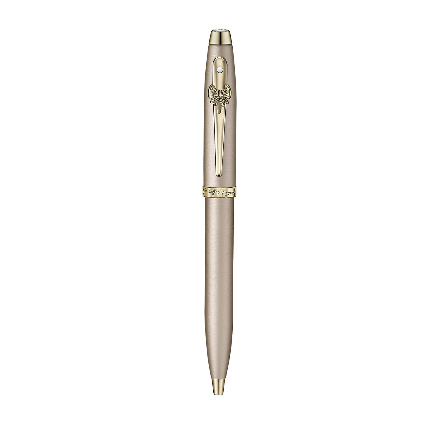 Sheaffer 100 EIP 9377 Champagne Gold Ballpoint Pen with Champagne Gold Trims and Bow-Shaped Clip Emblem