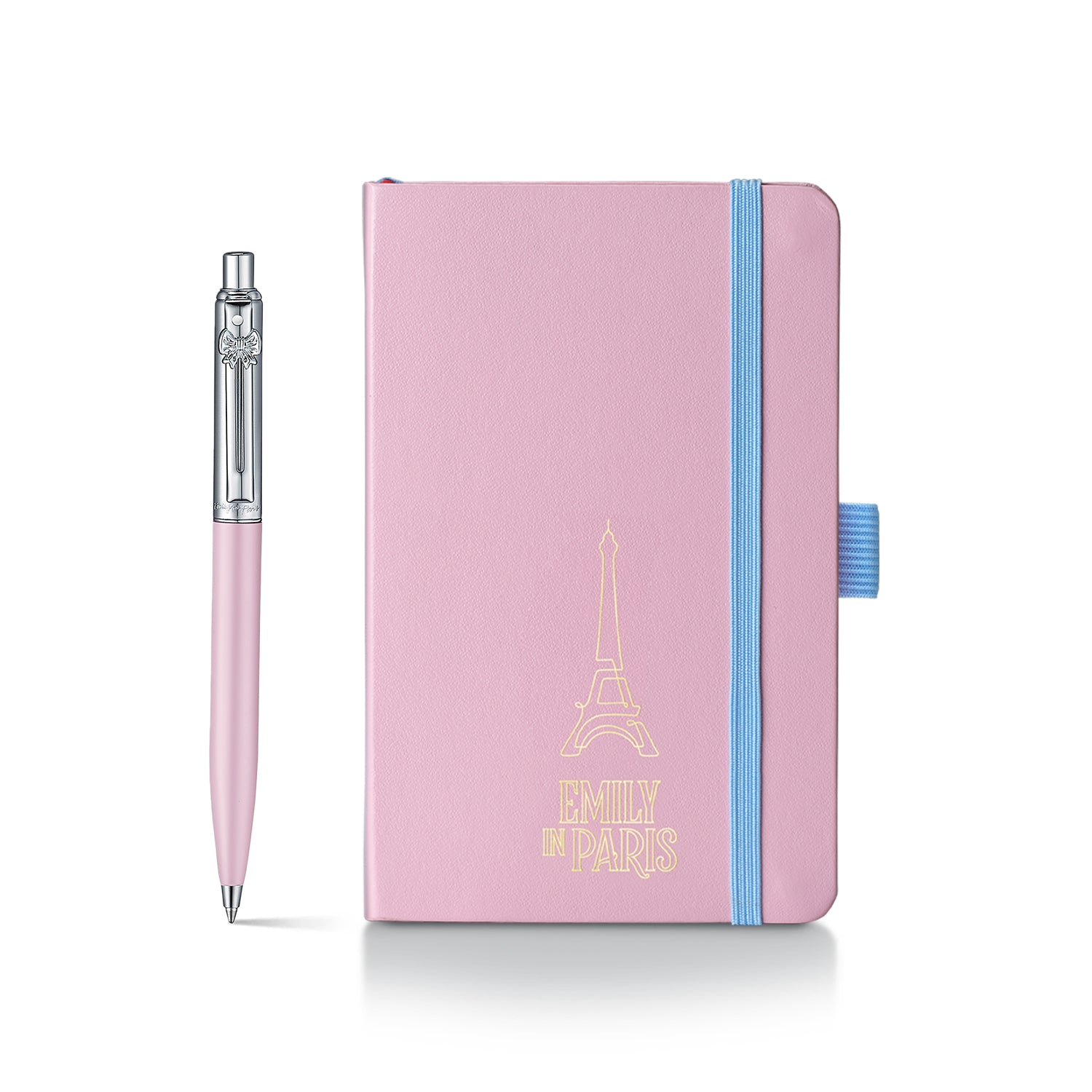 Sheaffer Emily in Paris Sentinel 321 Pink Matte Finish Ballpoint Pen with Chrome Trims and Small Hardbound Notebook Gift Set